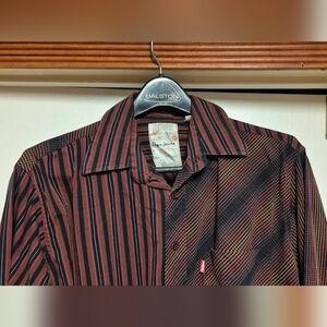 Y2K Era Pepe Jeans Men's Striped Brown Shirt